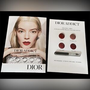 Dior Addict The Shine Lipstick Sample card x4 shades New